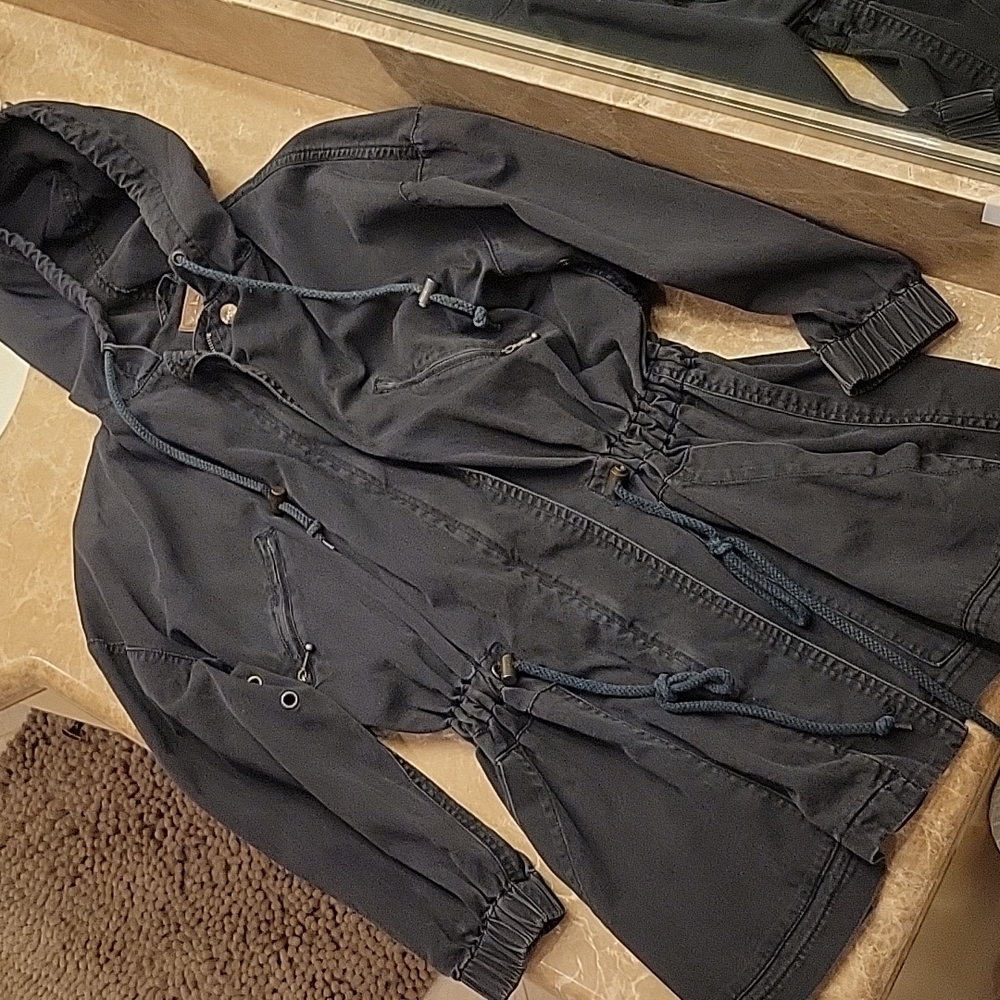 AMI 100% Cotton Anorak-Style Lightweight Black Jacket, S